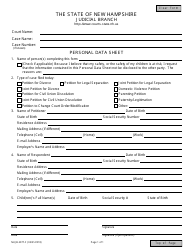 Document preview: Form NHJB-2077-F Personal Data Sheet - New Hampshire