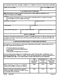 VA Form 10-0137 VA Advance Directive: Durable Power of Attorney for Health Care and Living Will, Page 3