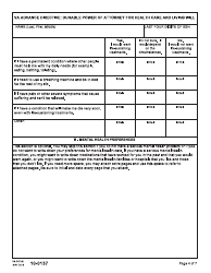 VA Form 10-0137 VA Advance Directive: Durable Power of Attorney for Health Care and Living Will, Page 4