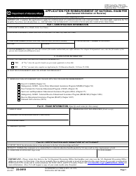 Document preview: VA Form 22-0810 Application for Reimbursement of National Exam Fee