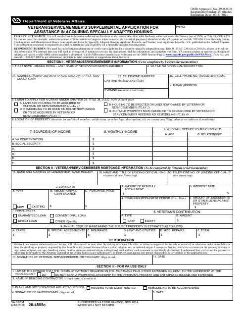 VA Form 26-4555C  Printable Pdf