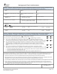 DSHS Form 10-217 Background Check Authorization - Washington