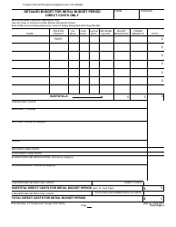 Document preview: Form PHS398 Detailed Budget for Initial Budget Period Direct Costs Only