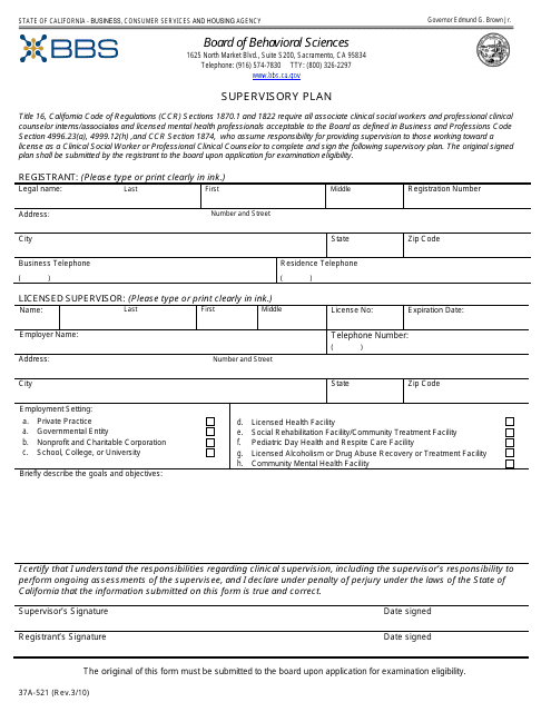 Form 37A-521  Printable Pdf