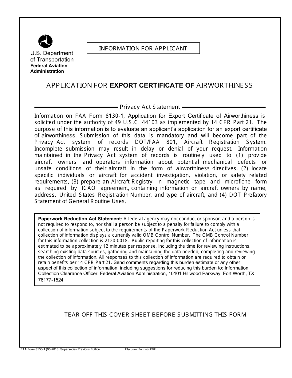 FAA Form 81301 Fill Out, Sign Online and Download Fillable PDF