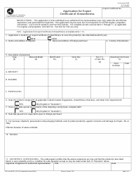 FAA Form 8130-1 Application for Export Certificate of Airworthiness, Page 2