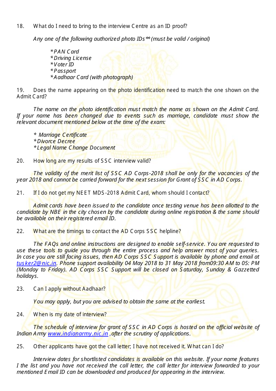 Application Form for Grant of Short Service Commission in Army Dental Corps - India, Page 14