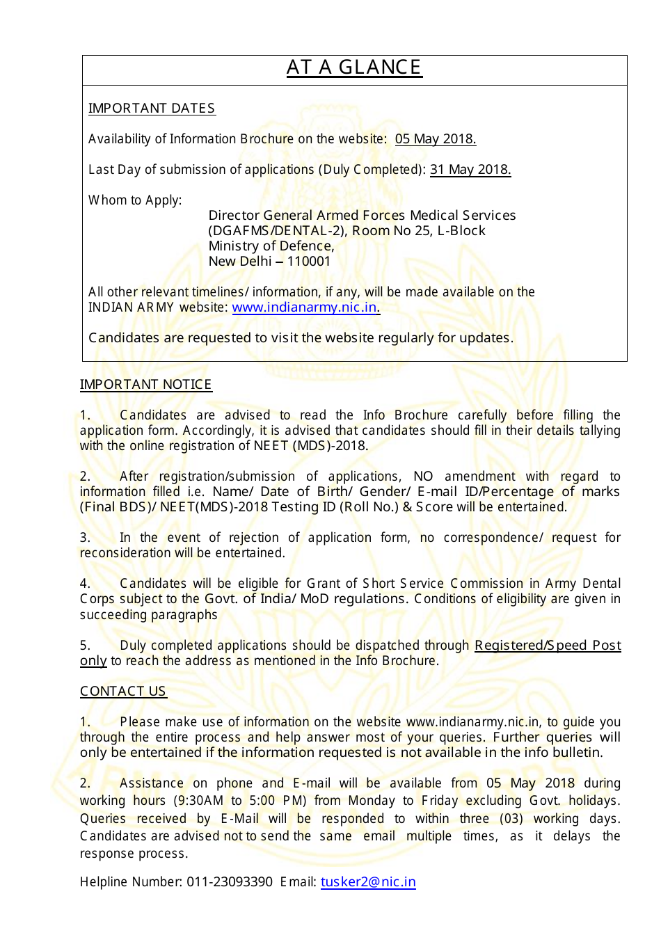 Application Form for Grant of Short Service Commission in Army Dental Corps - India, Page 2