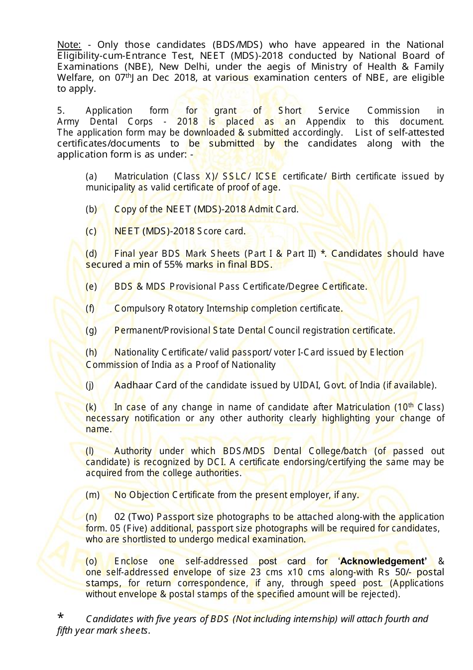 2018 India Application Form For Grant Of Short Service Commission In ...