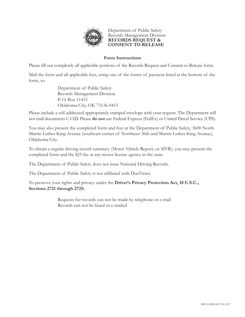 Form 303RM 0097 Fill Out, Sign Online and Download Printable PDF