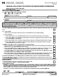 Form IMM5768 Financial Evaluation for Parents and Grandparents Sponsorship - Canada