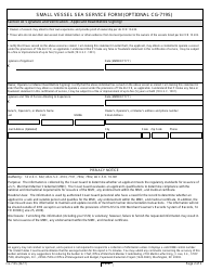 Form CG-719S Small Vessel Sea Service Form, Page 2