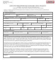 Form RI-030 &quot;Livescan Fingerprint Background Check Request&quot; - Michigan