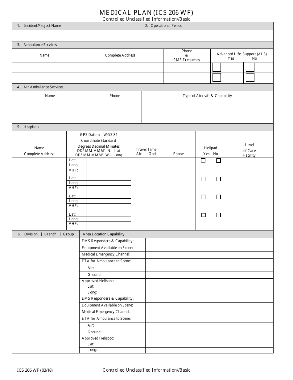 Form ICS206 WF Medical Plan, Page 1