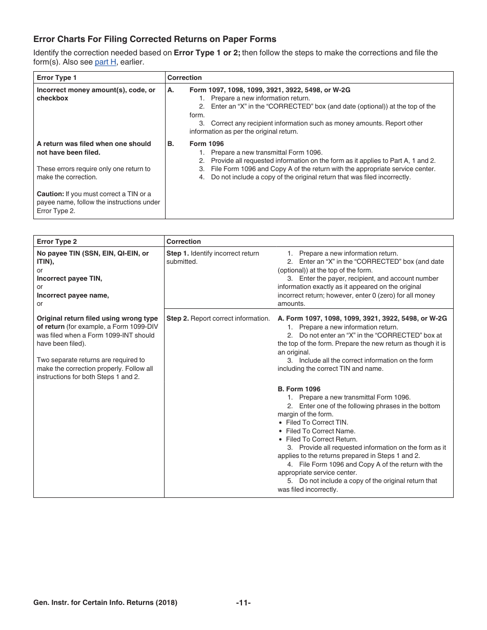 Instructions for IRS Form 1096, 1097, 1098, 1099, 3921, 3922, 5498, W-2G Certain Information Returns, Page 11