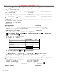 Document preview: Database Access Request Form - Florida
