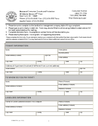 Form CFB001TH Tenant Harassment Prevention Task Force Complaint Form - New York