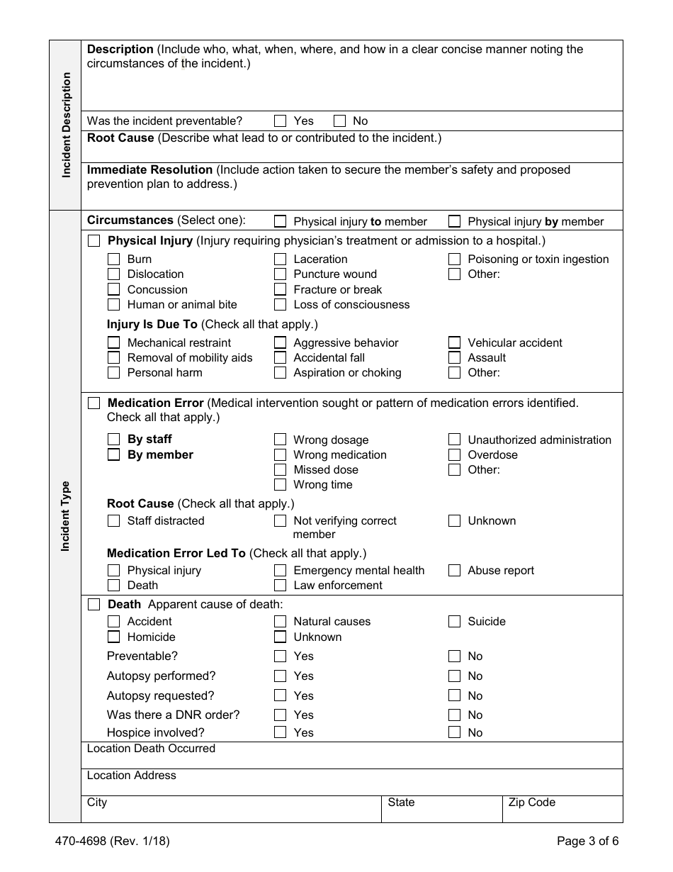 Form 470-4698 Iowa Medicaid Critical Incident Report - Iowa, Page 3