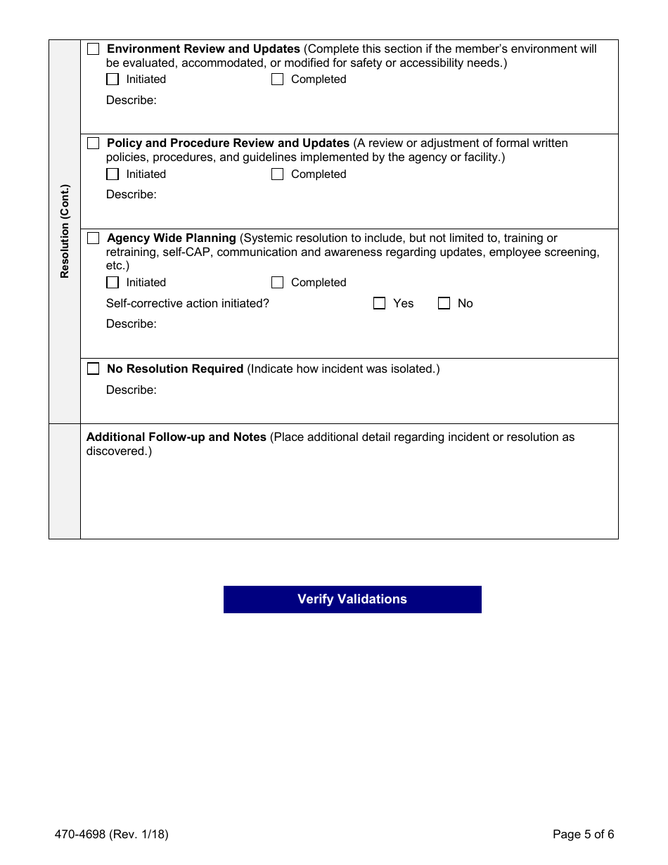 Form 470-4698 Iowa Medicaid Critical Incident Report - Iowa, Page 5