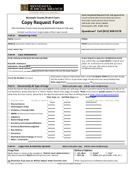 Document preview: Court Document Copy Request Form - Hennepin County, Minnesota
