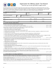 Form LIC102 Application for Military Skills Test Waiver - Massachusetts