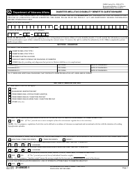 Document preview: VA Form 21-0960E-1 Diabetes Mellitus Disability Benefits Questionnaire