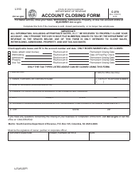 Form C-278 Account Closing Form - South Carolina