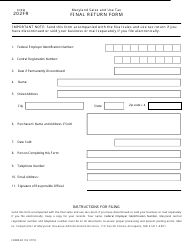 Form 202FR &quot;Maryland Sales and Use Tax Final Return Form&quot; - Maryland