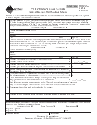 Form CGR-2 1% Contractor's Gross Receipts Gross Receipts Withholding Return - Montana