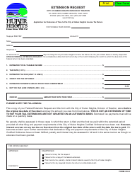 Document preview: Form HH-X Extension Request - City of Huber Heights, Ohio