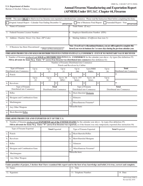 ATF Form 5300.11  Printable Pdf