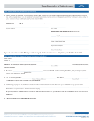 Form 50-126 Tax Deferral Affidavit - Age 65 or Older or Disabled Homeowner - Texas, Page 2