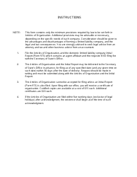 Form SS365 Articles of Organization - Domestic Limited Liability Company - Louisiana, Page 3