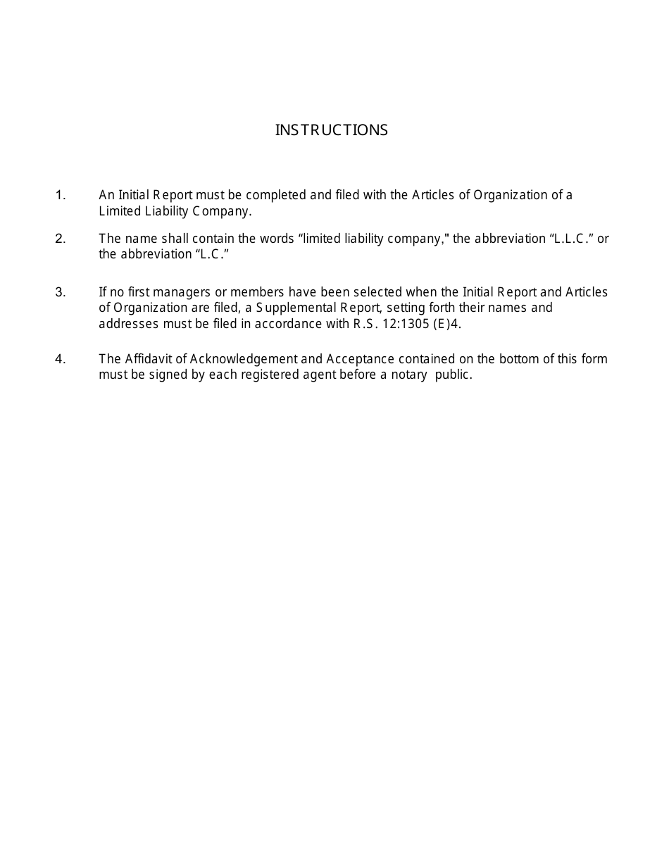 Form SS365 Articles of Organization - Domestic Limited Liability Company - Louisiana, Page 5