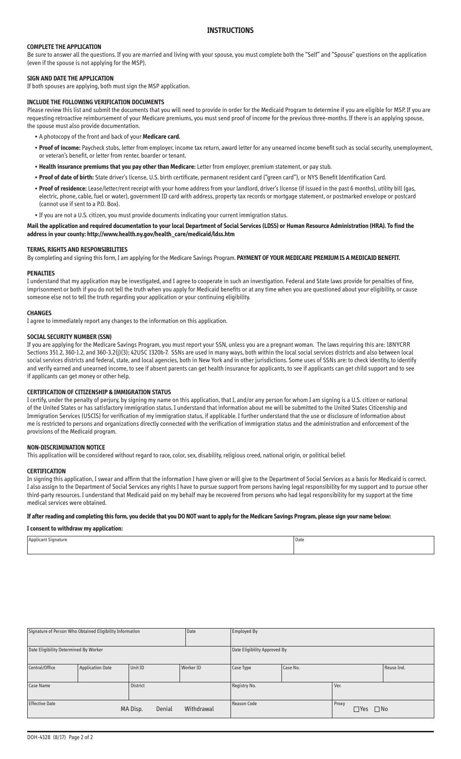 Form DOH-4328 - Fill Out, Sign Online and Download Printable PDF, New ...