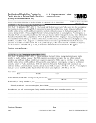 Form WH-380-F Certification of Health Care Provider for Family Member&#039;s Serious Health Condition (Family and Medical Leave Act)
