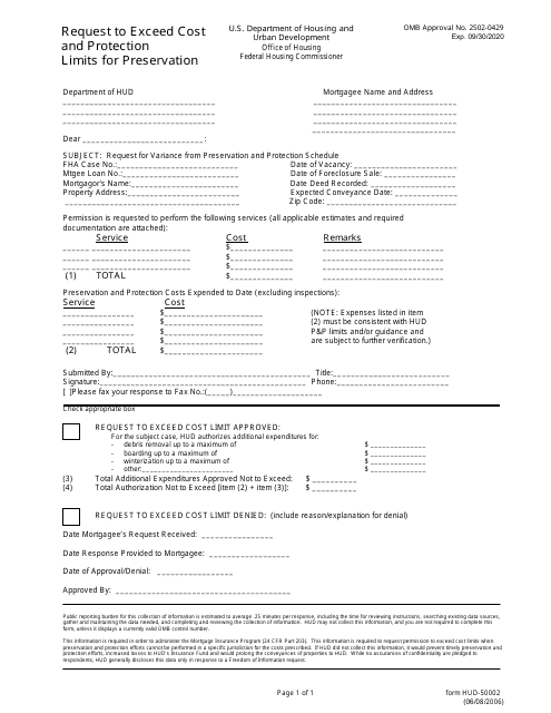 Form HUD-50002  Printable Pdf