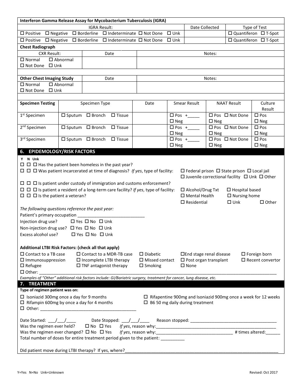 Form TB-101 Latent Tuberculosis Infection Reporting Form - West Virginia, Page 2