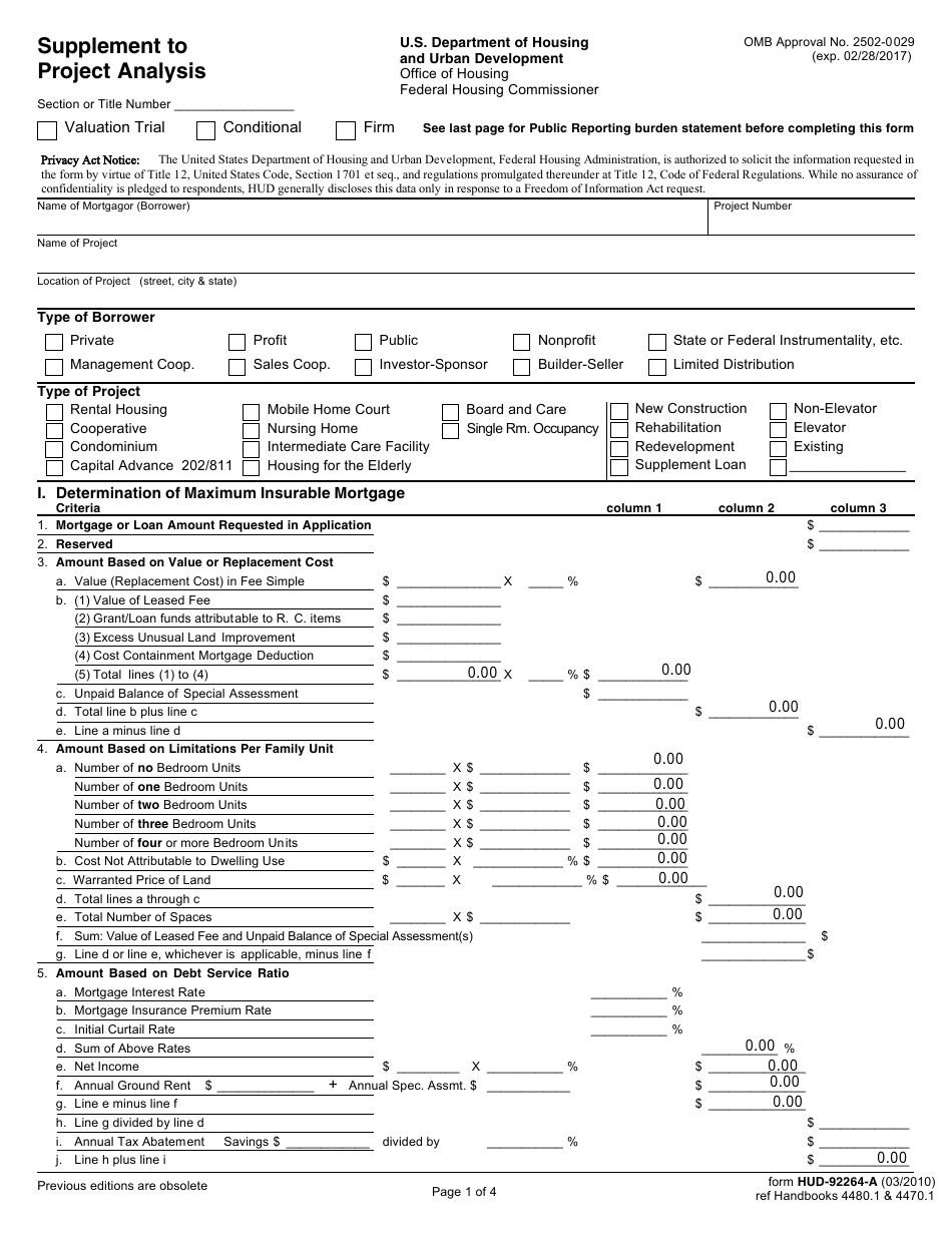 Form HUD-92264-A - Fill Out, Sign Online and Download Fillable PDF ...