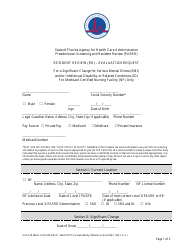 AHCA MedServ Form 004 Part A1 Preadmission Screen and Resident Review (Pasrr) Resident Review - Evaluation Request Form - Florida, Page 4