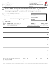 Form BLS3020 Multiple Worksite Report - California