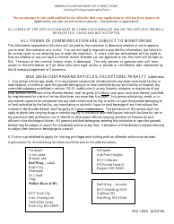 Form 302.100A &quot;Visiting Privilege Application Form&quot; - Minnesota