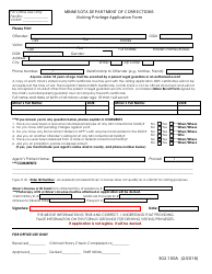 Form 302.100A Visiting Privilege Application Form - Minnesota, Page 2