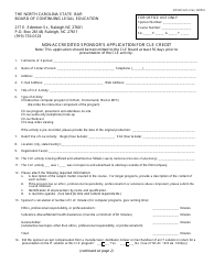 Form 2 &quot;Non-accredited Sponsor's Application for Cle Credit&quot; - North Carolina