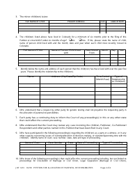 Form JDF1413 Petition for Allocation of Parental Responsibilities - Colorado, Page 2