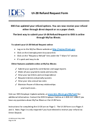 Document preview: Form UI-28 Refund Request Form - Illinois