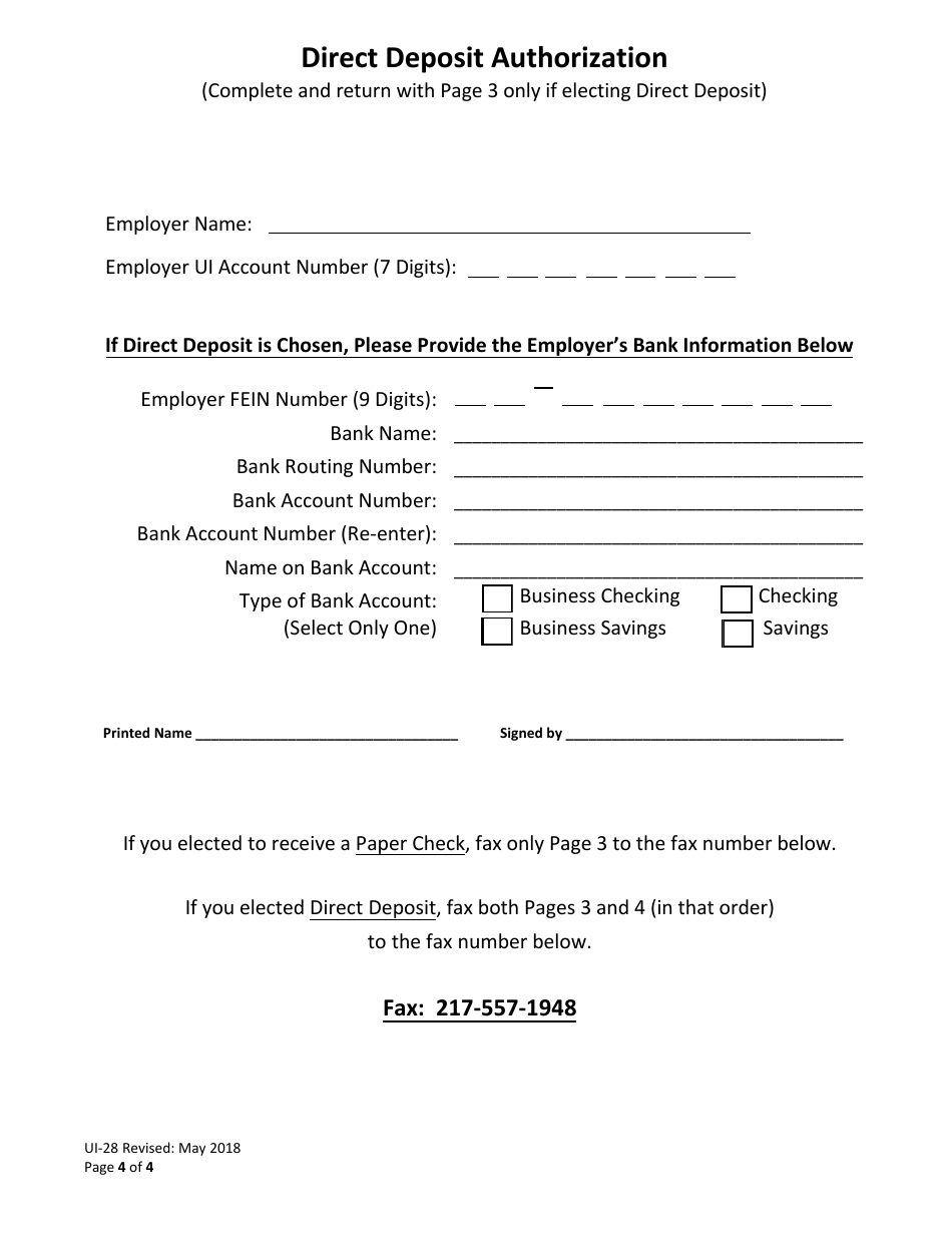 Form UI-28 Refund Request Form - Illinois, Page 4
