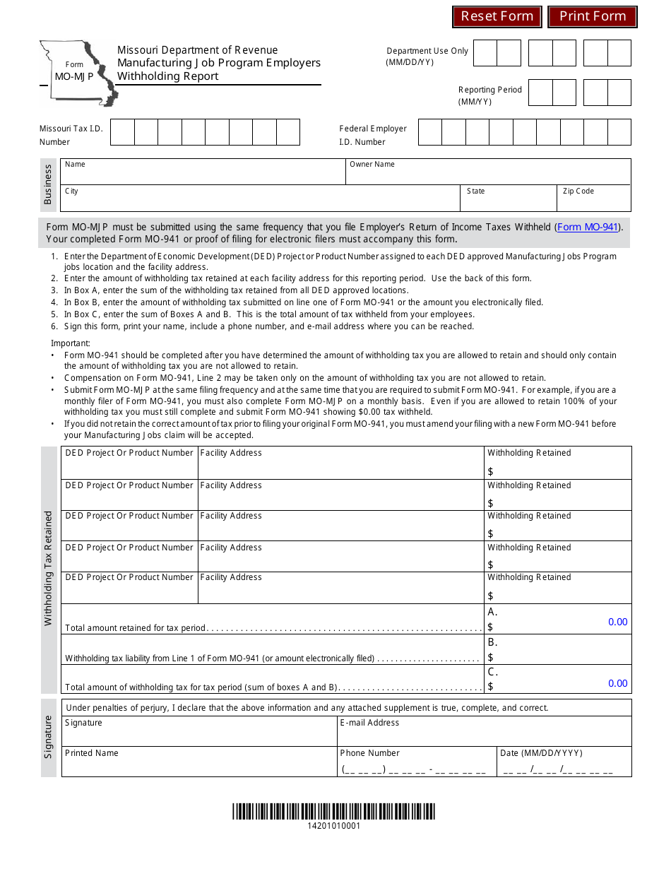 Form MO MJP Fill Out Sign Online and Download Fillable PDF Missouri Form MO MJP Fill Out Sign Online and Download Fillable PDF Missouri