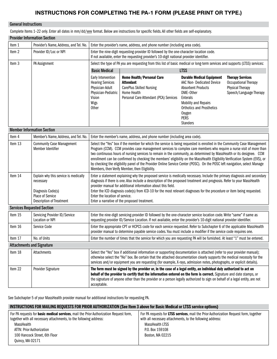 Form PA-1 - Fill Out, Sign Online and Download Printable PDF ...