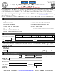 Form T-11 &quot;Affidavit of Correction&quot; - Georgia (United States)